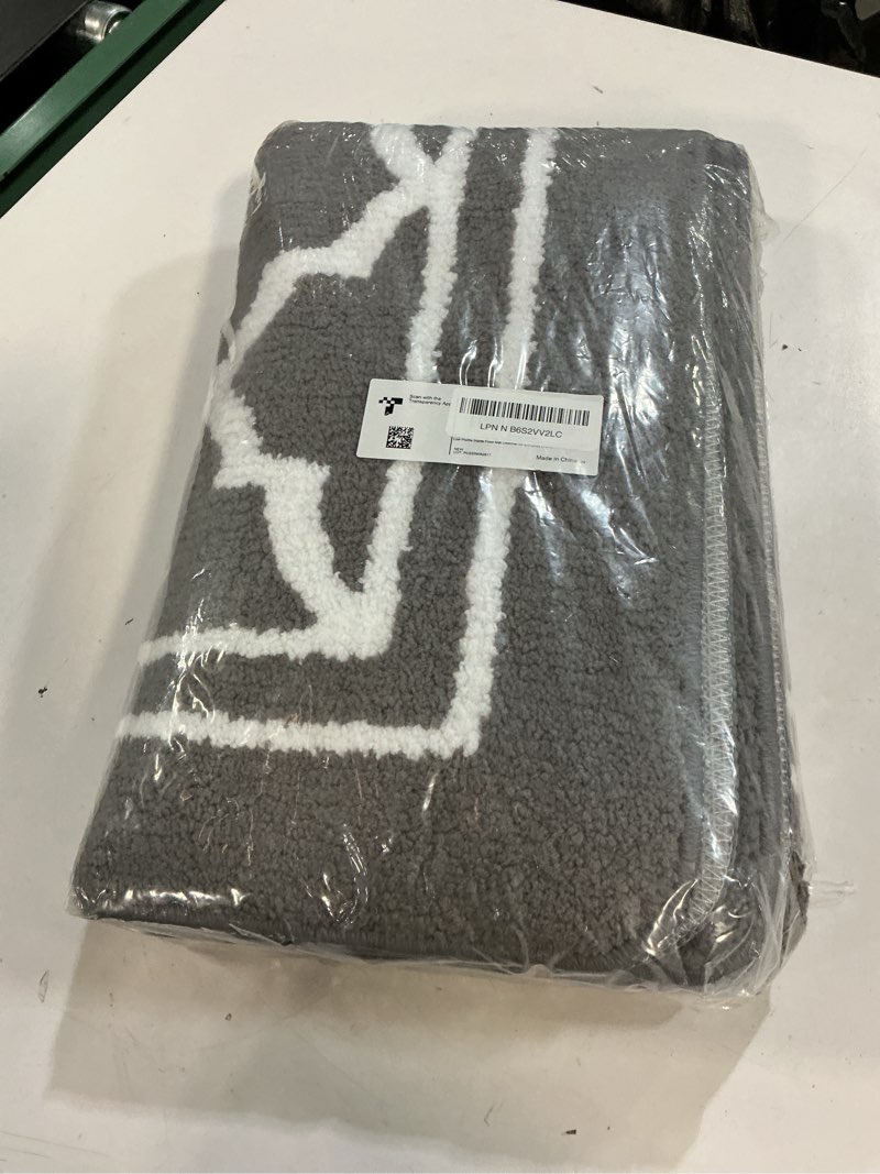Condition photo showing Good Condition for buganda indoor door mat, dirt-resistant and absorbent doormat, anti-slip, low profile floor mats for inside entryway, front, and back door entrance (40x32 inches, grey) 40" x 32" grey