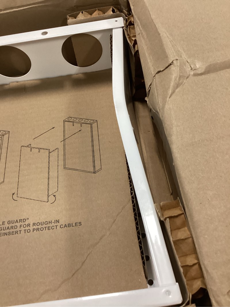 Condition photo showing As Is for legrand - onq 14 inch cable management, structured media box, in-wall enclosure, no cover, glossy white, en1480 14 inch enclosure only