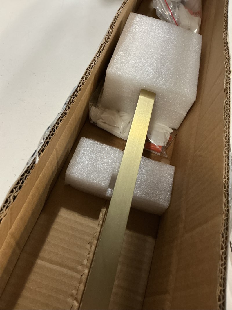 Condition photo showing As Is for Gold Vanity Lights for Bathroom - 31.5 inch Brushed Gold Bathroom Light Fixtures Over Mirror 22W LED Dimmable Wall Sconce Lighting Fixture 5CCT Vanity Light Bar for Bathroom Bedroom