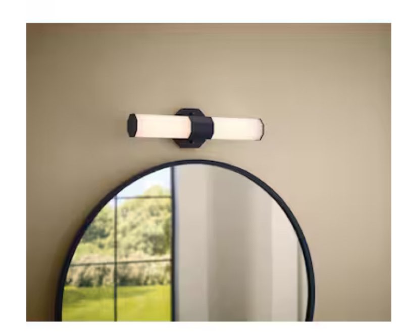 allen + roth Bisbee 4.1-in 2 Light Matte Black Integrated LED Modern/contemporary