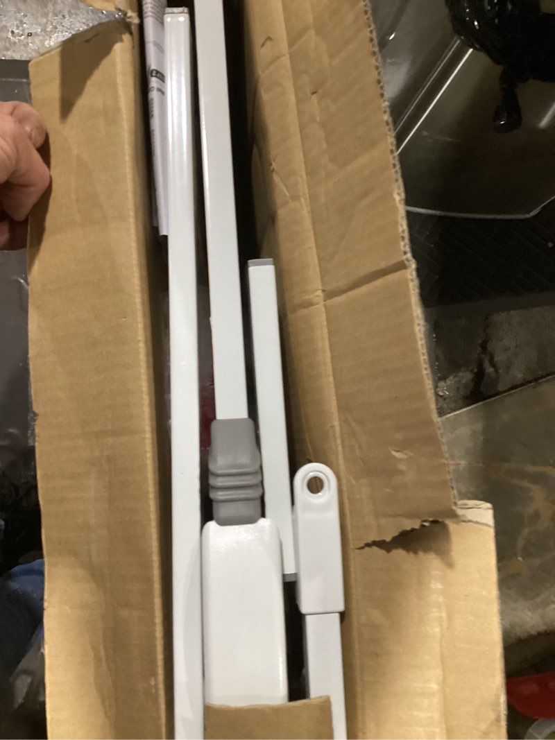 Condition photo showing Good Condition for regalo easy step 49-inch extra wide baby gate, includes 4-inch and 12-inch extension kit, 4 pack of pressure mount kit and 4 pack of wall mount kit, platinum platinum 29-49"w x 30"h
