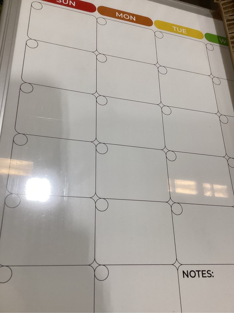 Condition photo showing Good Condition for dollar boss 24'' x 18'' magnetic whiteboard calendar for wall, double-sided | 8-color printed, magnetic monthly dry erase board, silver aluminum frame, 6-week schedule planner for office, school, dorm 24''x18''