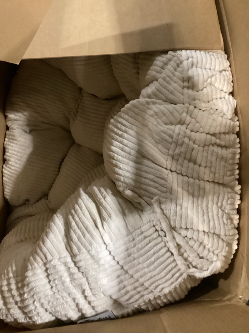 Condition photo showing As Is for HIGOGOGO Papasan Chair Cushion with Corduroy Cover (Without Chair), 48 x 48 Inch Supportive Cushion, Overstuffed Chair Cushion,Beige