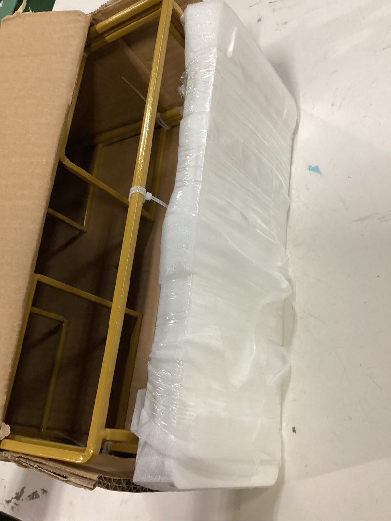 Condition photo showing Good Condition for 12 inch 3 tier serving stand polypropylene serving platter tier serving trays with collapsible sturdier rack, serving dishes and platters for thanksgiving, christmas, entertaining, gold,