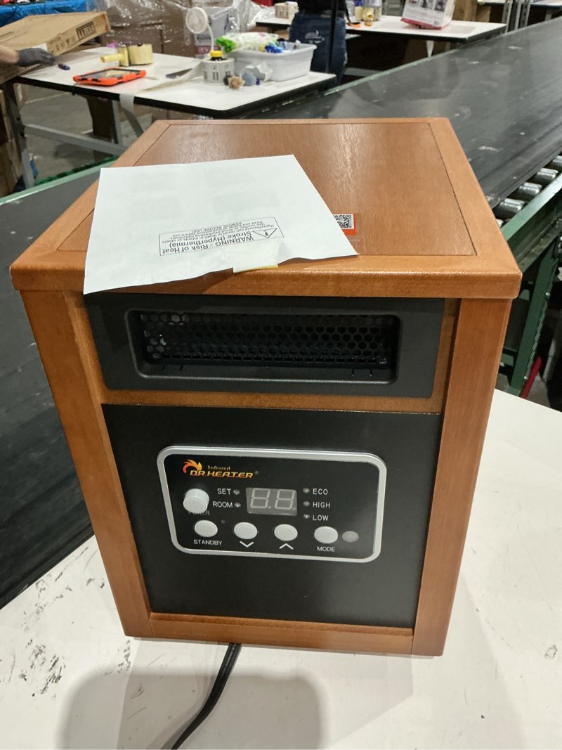 Condition photo showing As Is for dr infrared heater portable space heater, original, 1500-watt, cherry (pack of 1)
