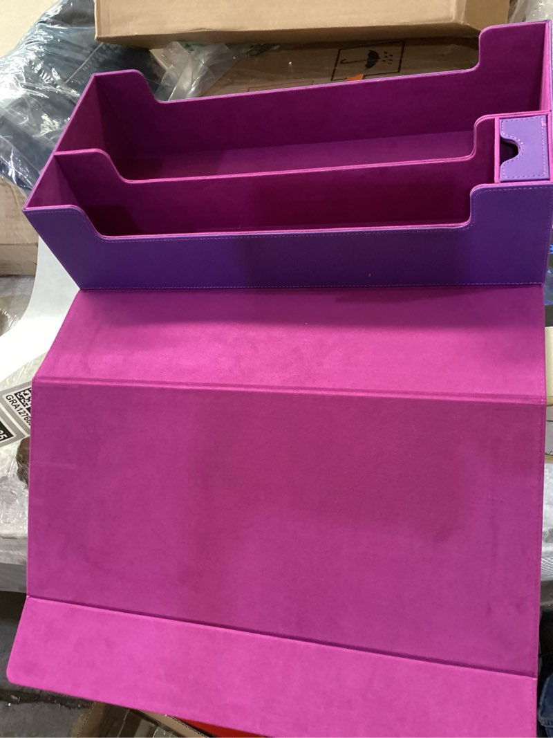 Condition photo showing Good Condition for premium trading card storage case tcg deck box holds 800+ sleeved cards for mtg, yugioh, uno, sport with strong magnet closure (purple) a-purple - 800 cards