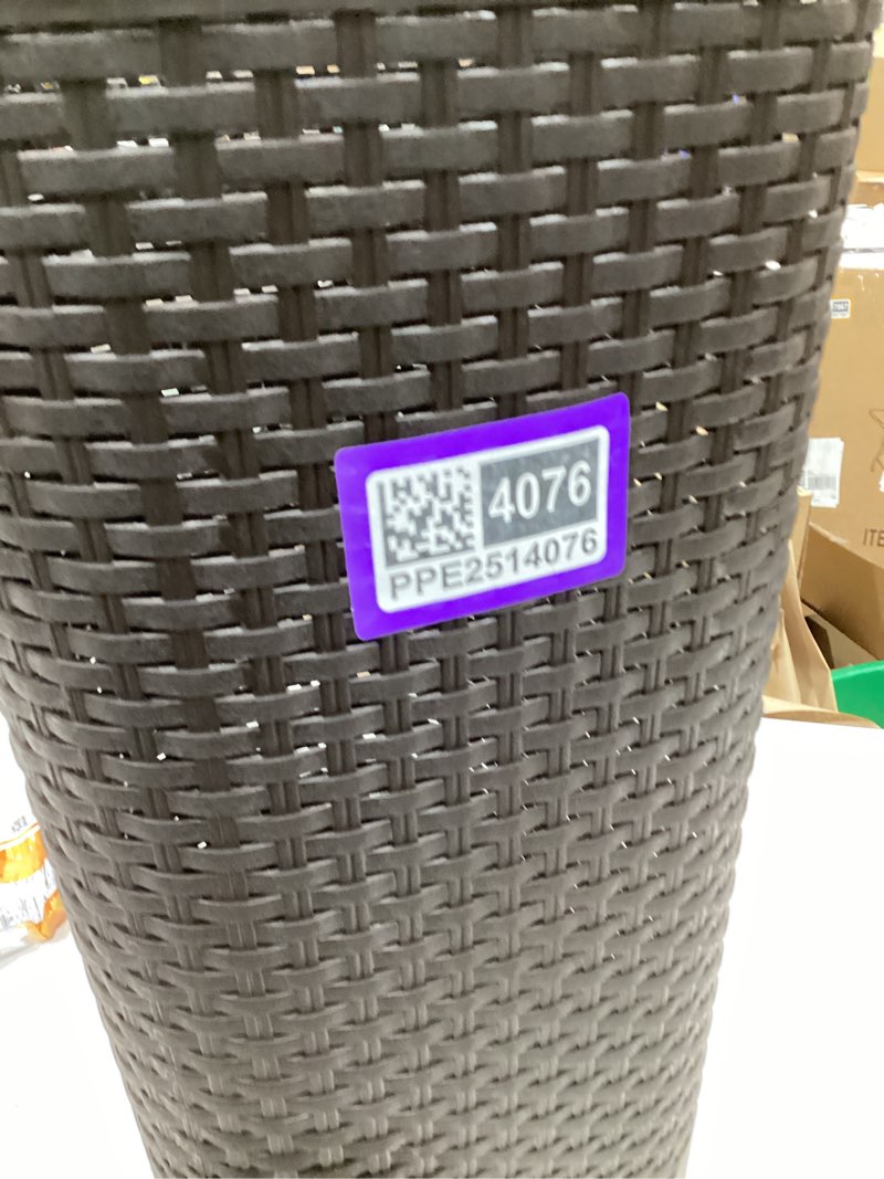 Condition photo showing Good Condition for Mind Reader Slim Laundry Hamper with Lid, 60L Clothes Basket, Premium Wicker Design, Plastic, Brown