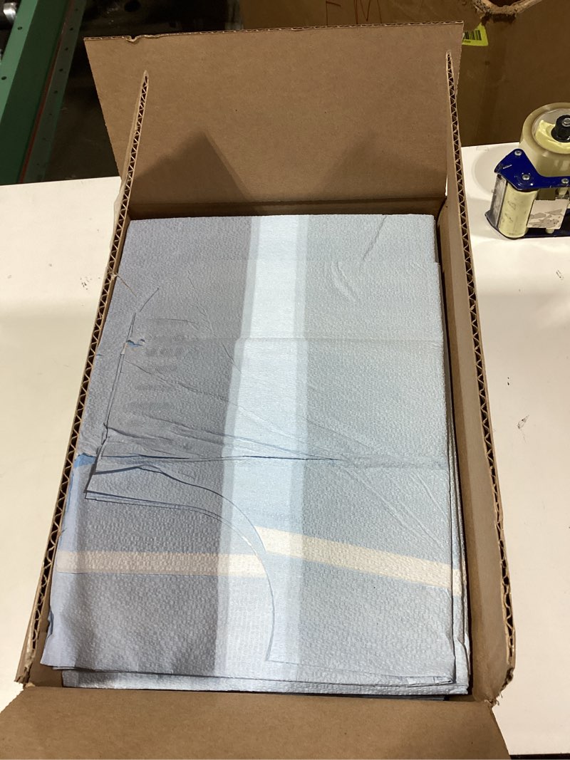 Condition photo showing Good Condition for Avalon Standard Gowns, Blue (Pack of 50) ? Tissue/Poly/Tissue ? Open-Back, Waist-Tie, Short-Sleeve Medical Gowns ? Disposable Exam Gowns ? Standard Size 30” x 42” ? Latex-Free Medical Supplies (813) Blue Gown