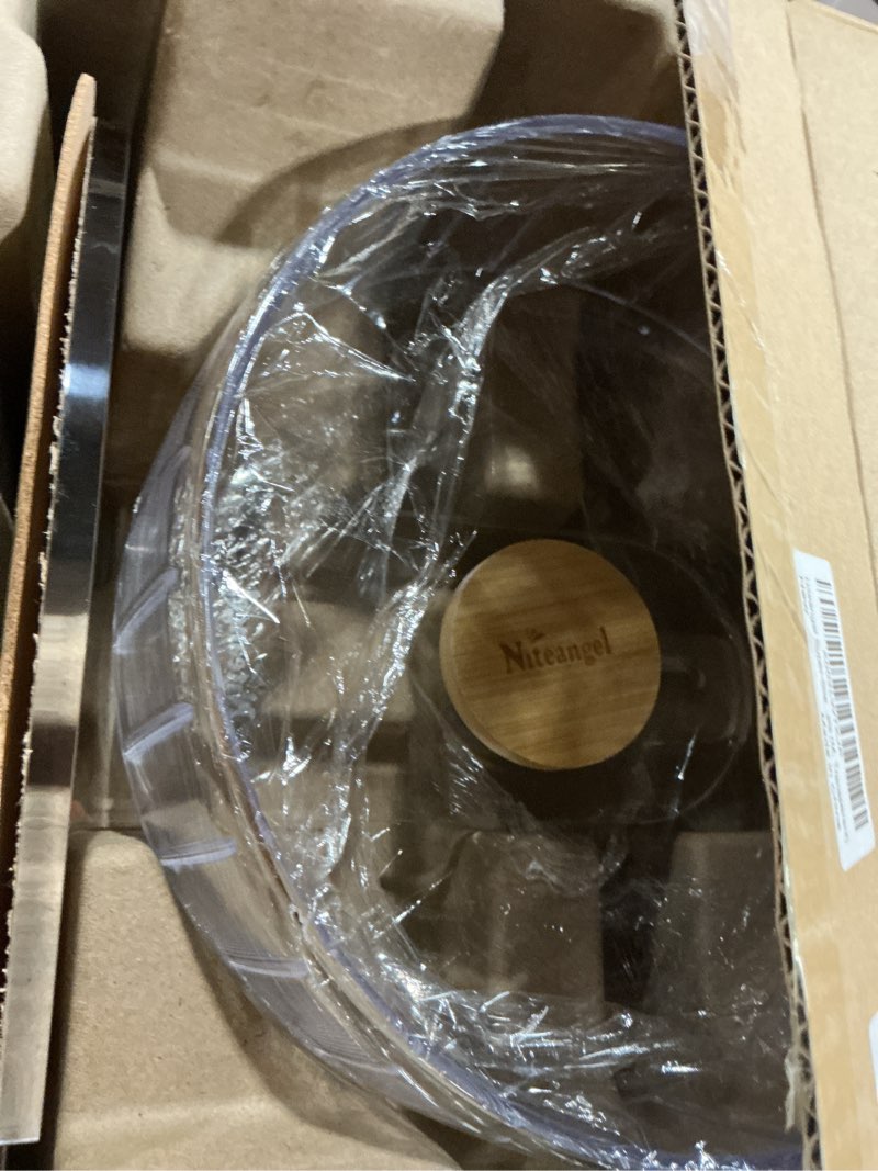 Condition photo showing New/Like New for Niteangel Super-Silent Hamster Exercise Wheels - Quiet Spinner Hamster Running Wheels with Adjustable Stand for Hamsters Gerbils Mice Or Other Small Animals (M, Transparent) Medium Transparent