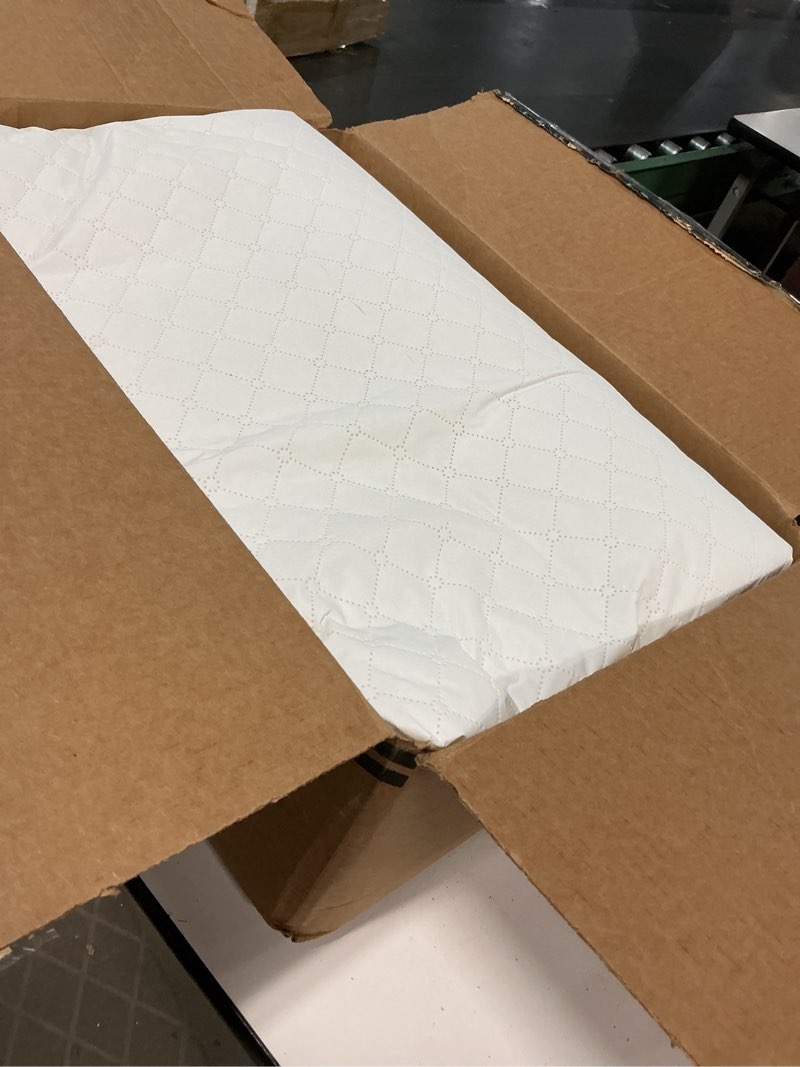 Condition photo showing Good Condition for Dream On Me Holly 3” Mini/Portable Crib Mattress, Greenguard Gold & BSA Certified, Fits Portable & Mini Cribs, Lightweight Fiber Core, Waterproof Vinyl Cover (38"x24"x3")
