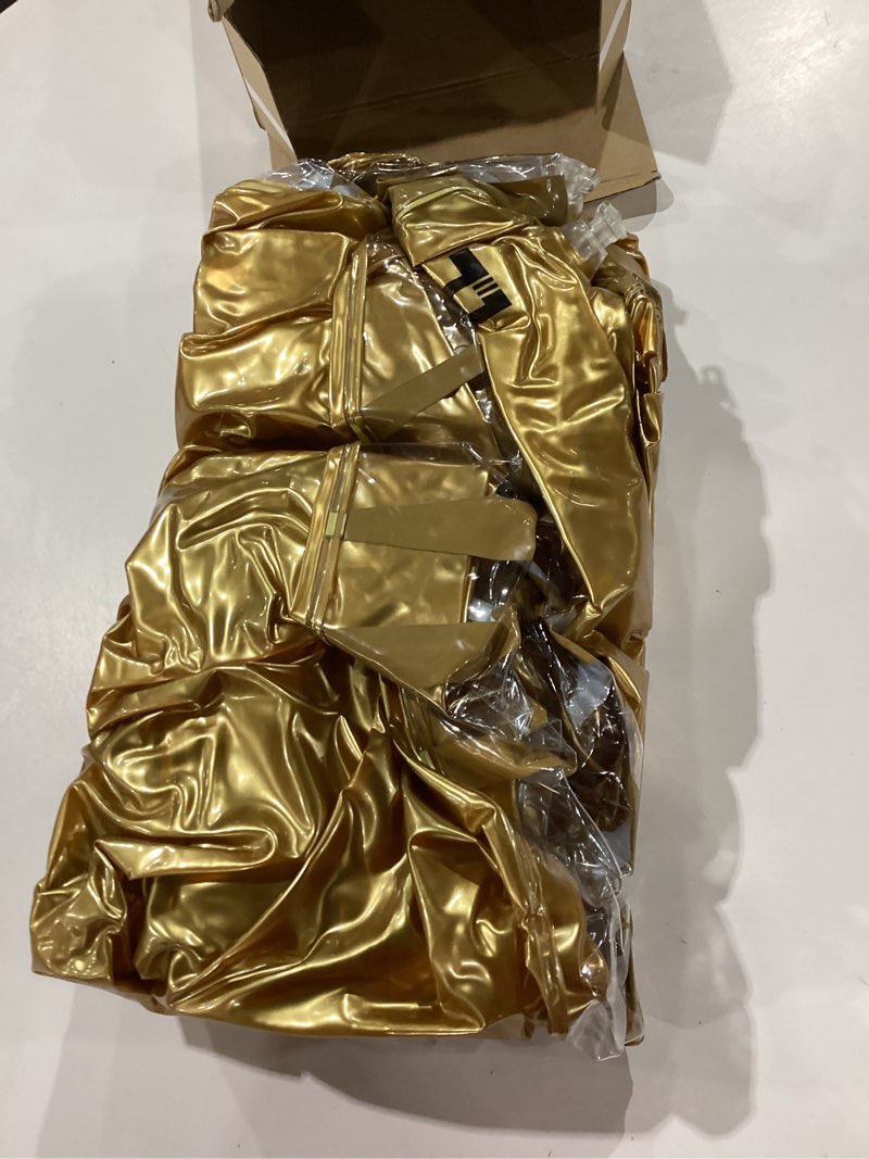 Condition photo showing Good Condition for POZA Inflatable Luxury Tube with Back Rest - Big Luxurious Lounger Pool Float Tube Filled with Sparkle Confetti, Built in Phone Holder, Cup Holders, and Handles, Premium Thick Ring - 42 Inch Gold