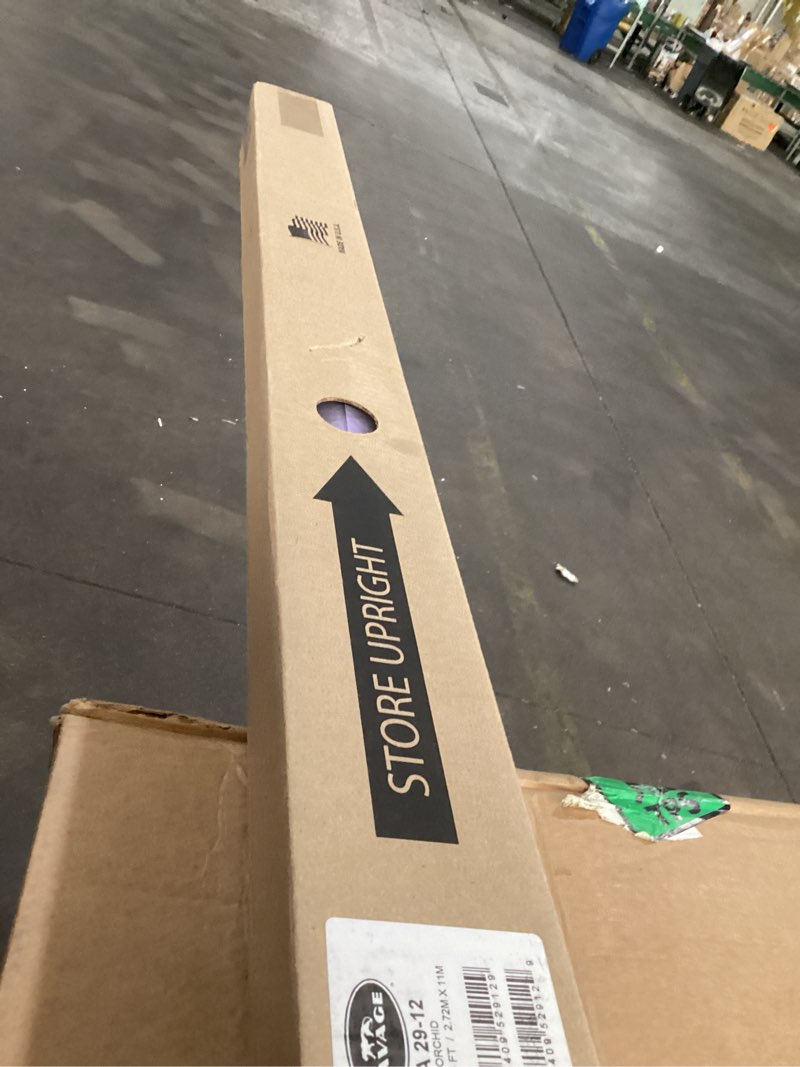 Condition photo showing As Is for damaged *savage seamless paper photography backdrop - color #79 almond, size 107 inches wide x 36 feet long, backdrop for youtube videos, streaming, interviews and portraits - made in usa 107 in x 36 ft almond
