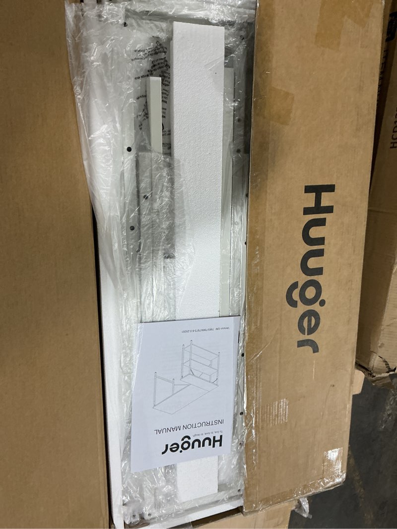 Condition photo showing Good Condition for Huuger L-Shaped Desk - 47" Reversible Storage Corner Gaming Desk, Metal Frame, White White 47 inch