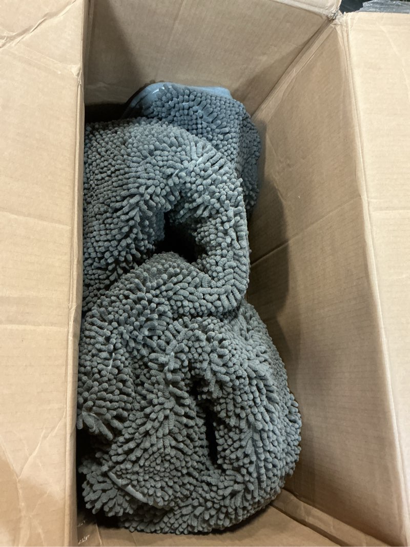 Condition photo showing As Is for Washable Soft Microfiber Mud Mats for Dogs Large, Dirt Trapper Mud Mats for Dogs, Absorbent Door Mat Indoor for Muddy Paws, Non Slip Dog Rugs for Muddy Paws, Dog Rugs for Home Entrance 59" x 35" Charcoal