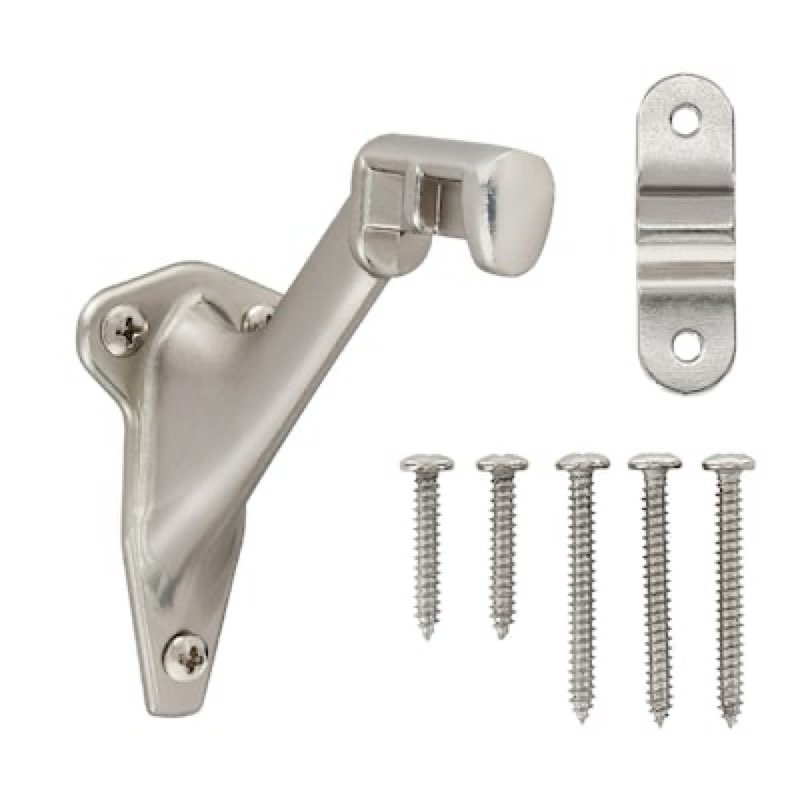 reliabilt 1.25-in x 3-in satin nickel finished aluminum interior handrail bracket
