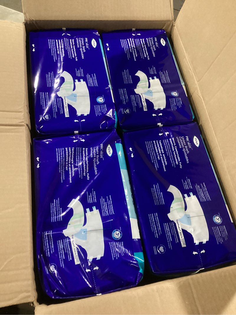 Condition photo showing New/Like New for tena incontinence adult diapers, maximum absorbency, disposable briefs, proskin - large - 56 ct large 56