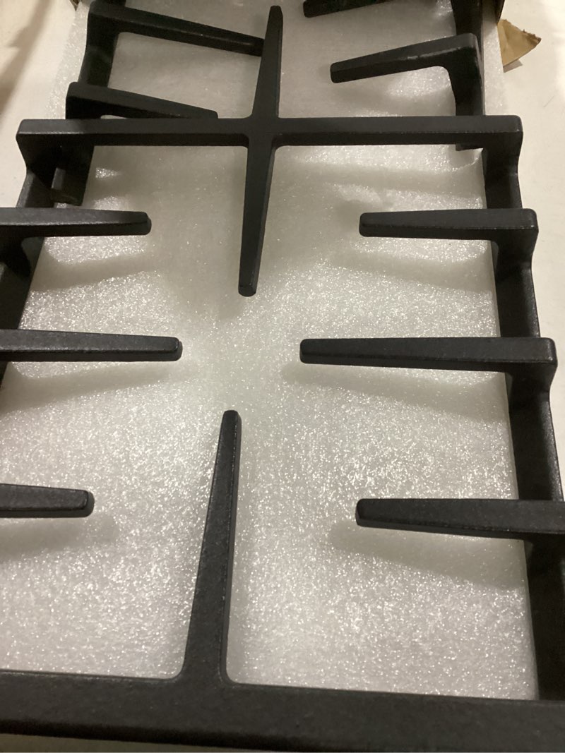 Condition photo showing As Is for WB31X27150 Heavy-duty Cast Iron Center Grate Replacement for GE Gas Stove JXGRATE1 WB31X24737 General Electric Gas Range Burner Grate Stove Surface Top Center Grate Cast Iron Rack
