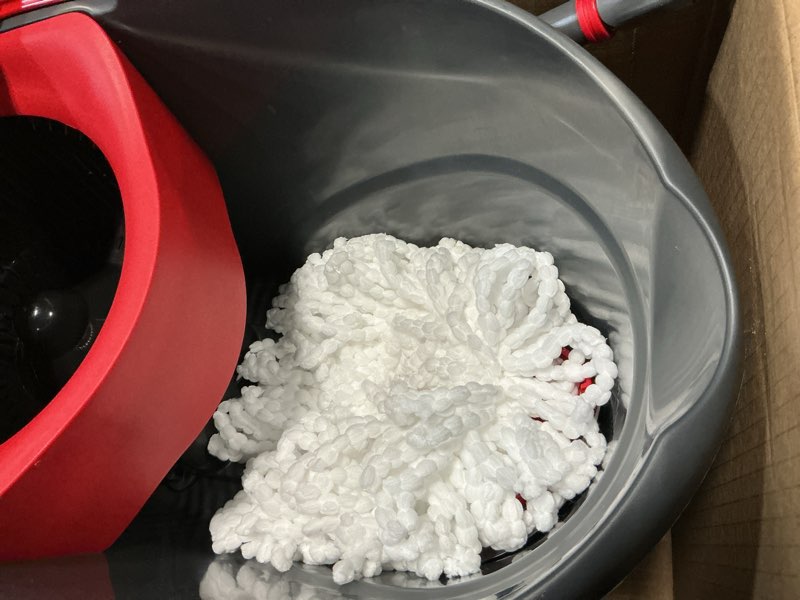 Condition photo showing Good Condition for o-cedar easywring microfiber spin mop, bucket floor cleaning system, red, gray, standard easywring spin mop & bucket