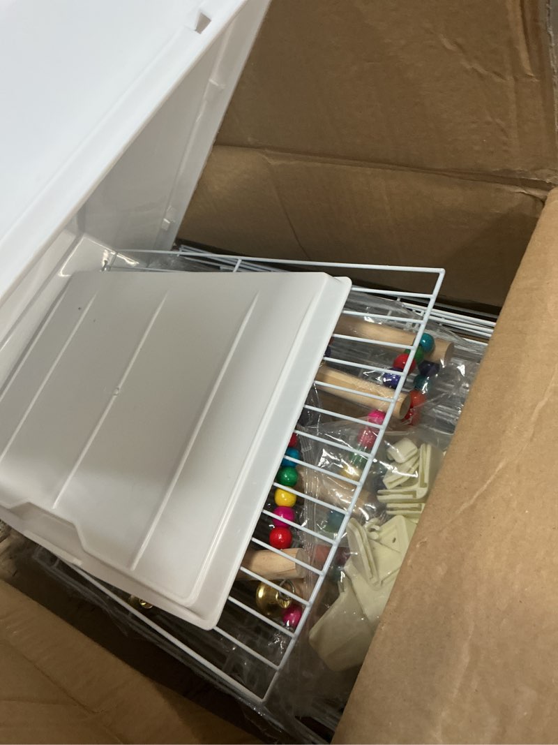 Condition photo showing Good Condition for Basic Bird Cage, 24.8inch Parrot Cage (24.8" x 14.6" x 11"),Bird Cage with Ladder, Horizontal Bar, 2 Feeders, and Swing