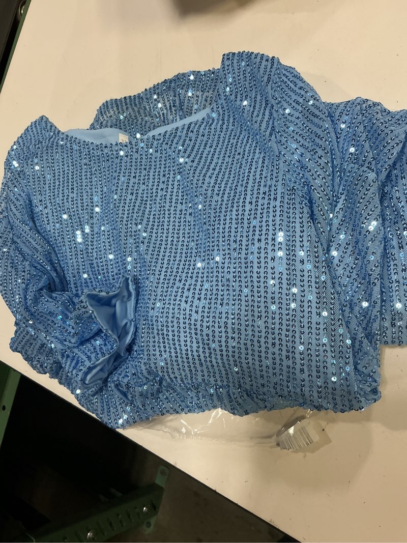 Condition photo showing As Is for mintlimit women sequin dress sexy sparkly glitter minidress pleated night out party disco casual tunic cute short dresses x-large light blue