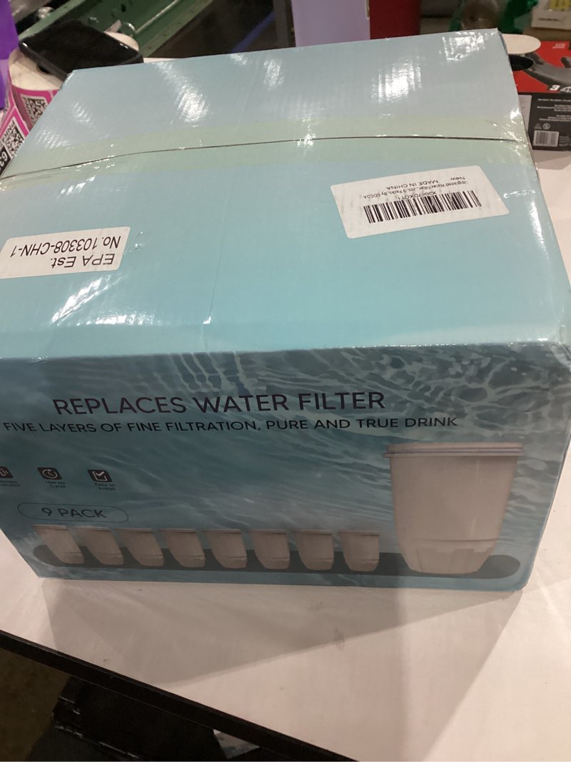 Condition photo showing Good Condition for Upgraded Water Filter Replacement Fit for Zero Pitcher and Dispenser ZR-001 ZR-004 ZP-006 ZR-017, Five-Stage Filter System, Effectively Reducing Lead, Chromium, and Contaminants, 9 Packs, By BOGDA