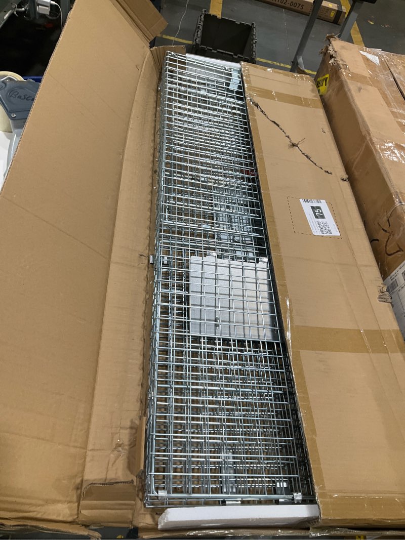 Condition photo showing Good Condition for vevor live animal cage trap, 42" x 16" x 18" humane cat trap galvanized iron, folding animal trap cage with handle for stray dogs, armadillos, raccoons, foxes