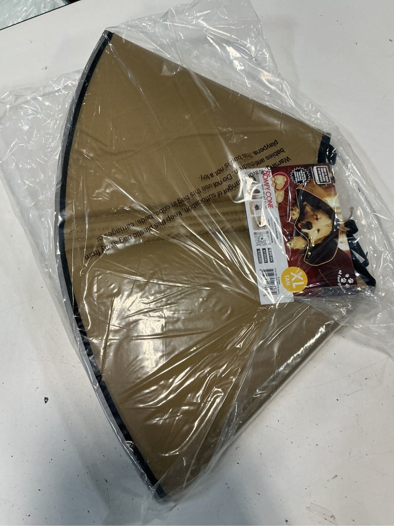 Condition photo showing Good Condition for Comfy Cone Pet Cone for Dogs, Cats, X-Large, Tan - Comfortable Soft Dog Cone Collar Alternative for After Surgery, Wound Care, Spay, Neuter - Dog and Cat Recovery Elizabethan-Collar