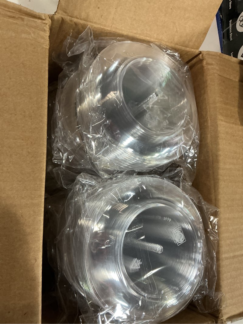 Condition photo showing New/Like New for 200pcs clear plastic dessert plates 5.1 inch disposable cake plates small party dishes bulk clear round dishes for wedding dinner appetizers bbq travel catering events