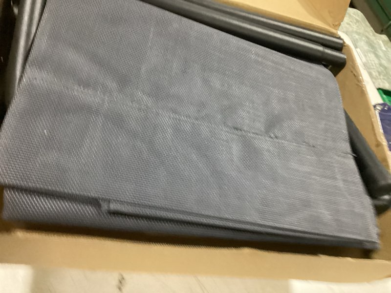 Condition photo showing As Is for love's cabin elevated cooling dog bed for large dogs, portable indoor & outdoor raised pet dog cat cot, durable summer frame with breathable mesh, grey, 48 inches