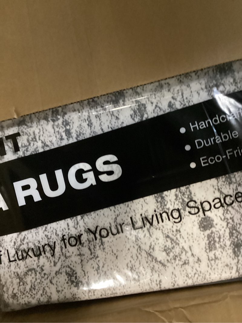 Condition photo showing Good Condition for 9x12 Area Rugs for Living Room, Non Slip Machine Washable Vintage Rugs, Low Pile Lightweight Large Rug for Bedroom, Dining Room, Home Office Grey Grey 9' x 12' (Rectangular)