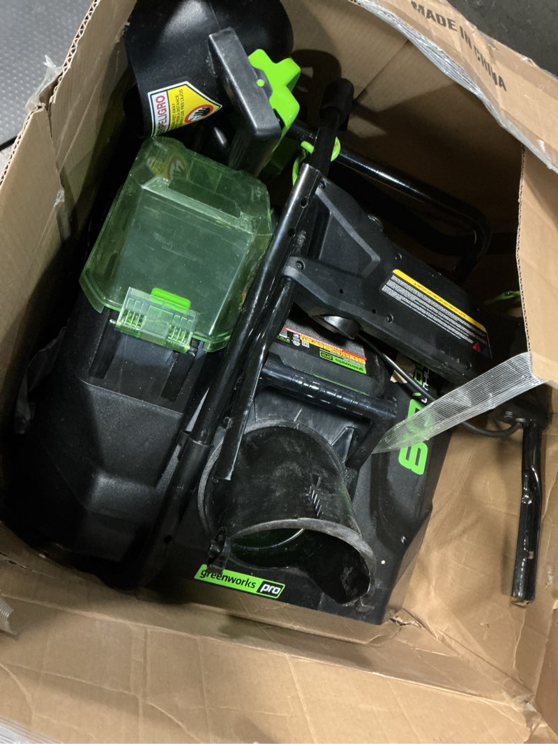 Condition photo showing Good Condition for Greenworks 80V (75+ Compatible Tools) 20” Brushless Cordless Snow Blower, 2.0Ah Battery and Charger Included 20" 2.0Ah