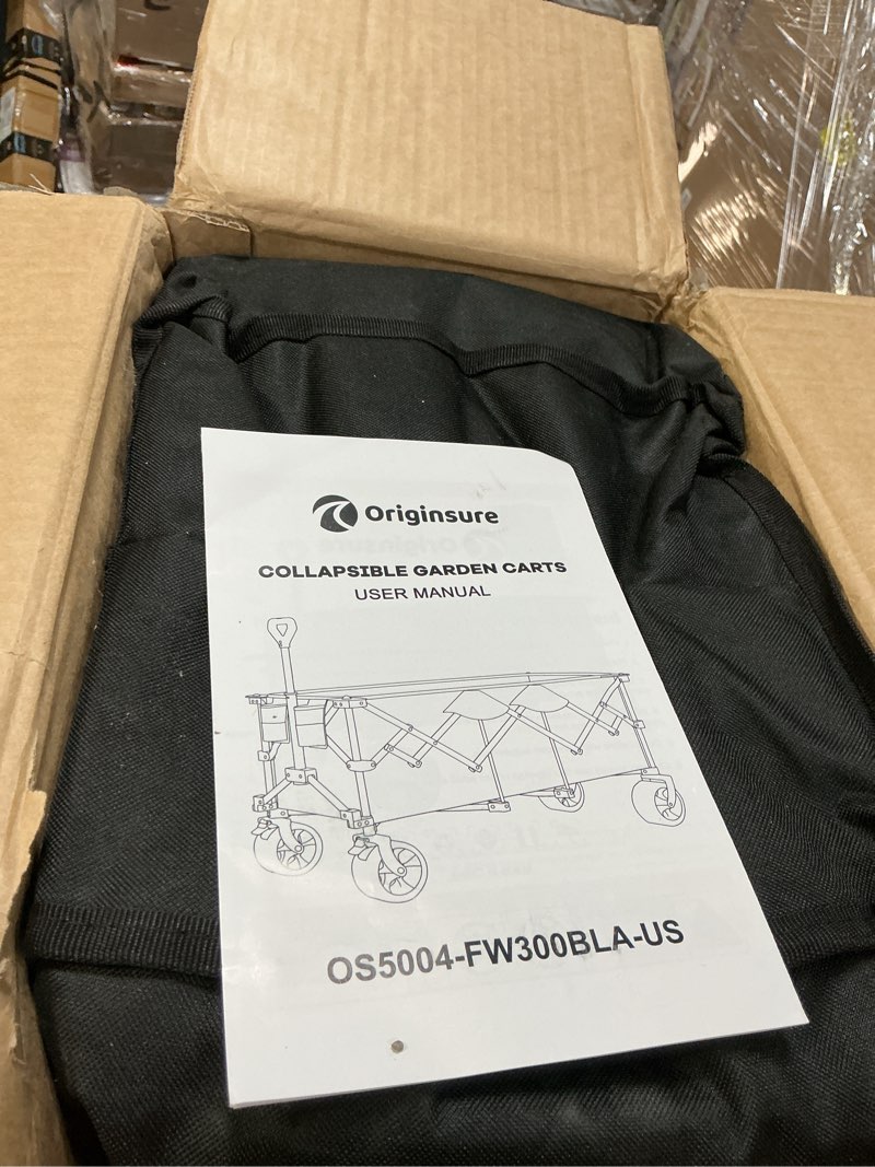 Condition photo showing Good Condition for 48" L Collapsible Wagon Cart Foldable, 560LB Weight Capacity 300L Heavy Duty Folding Beach Wagons with Big All-Terrain Wheels, Utility Carts for Groceries, Shopping, Camping, Sports - Black