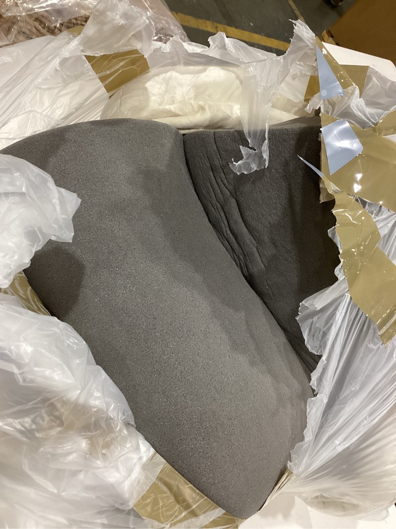 Condition photo showing As Is for nanuya orthopedic dog bed for large dogs, 36 x 27 inch, beige | egg crate foam for joint support, 3-sided bolster pet sofa, waterproof lining, washable cover, and non-skid base beige 36.0"l x 27.0"w x 6.5"th