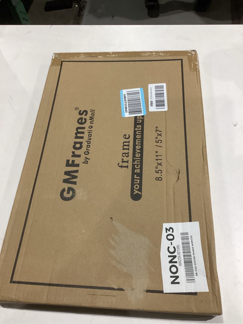 Condition photo showing item condition for graduationmall 11x19 black diploma and photo frame for 8.5x11 certificate,5x7 picture,tempered glass,black over gold double mat black with gold trim diploma + picture