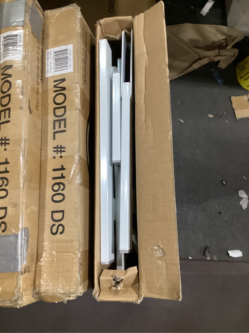 Condition photo showing New/Like New for regalo safety 29-38.5" baby gate for doorways & bottom of stairs, pressure mounted baby gate with door for babies, toddlers & pets, tested & safe for 30 years, american designed, american owned, white white 29-38.5"w x 30"h