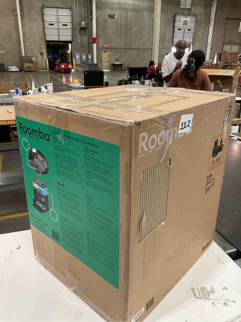 Condition photo showing As Is for irobot roomba plus 405 (g185) combo cordless vacuum & mop g185020 5.8" cleaning path black