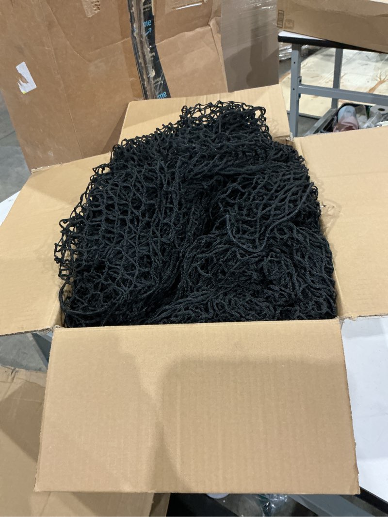 Condition photo showing As Is for loft climbing net, safety netting for railings, balcony, and stairs, anti-fall net, playground rope netting, clothing hanging decoration, durable and versatile. 2x5m/7x16ft