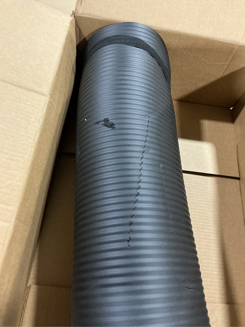 Condition photo showing As Is for amazon basics extra thick exercise yoga mat with carrying strap black 1/2 inch
