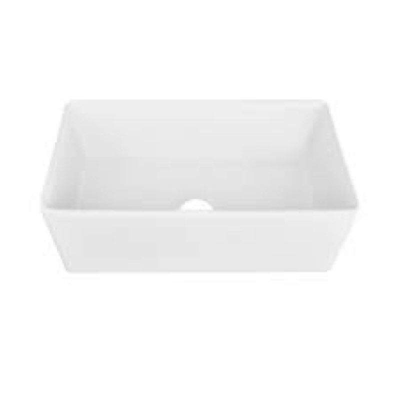 Grove 30" L X 18" W Rectangular White Single Basin Fireclay Farmhouse / Apron Kitchen Sink with Grid and Strainer