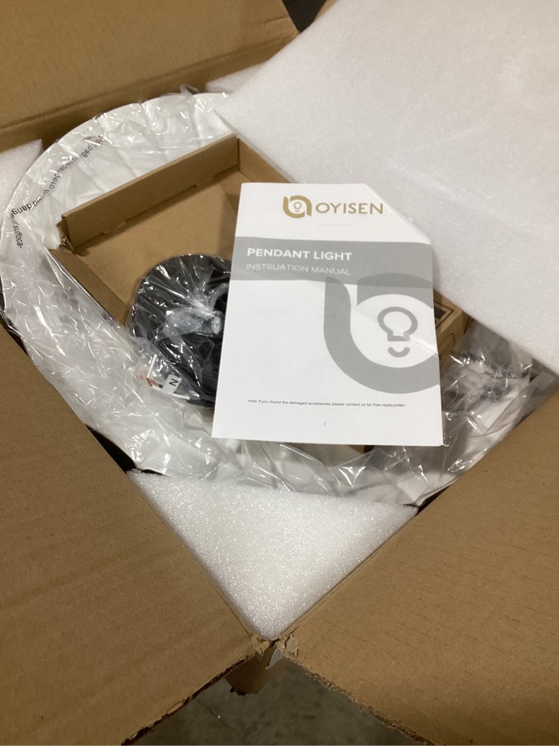 Condition photo showing Good Condition for Pendant Light Fixture, White Farmhouse Vintage Pendant Light 15.7 Inch Lampshade with Adjustable Light Cord Kitchen Hanging Lights Retro Island Pendant Lights for Kitchen 400mm White