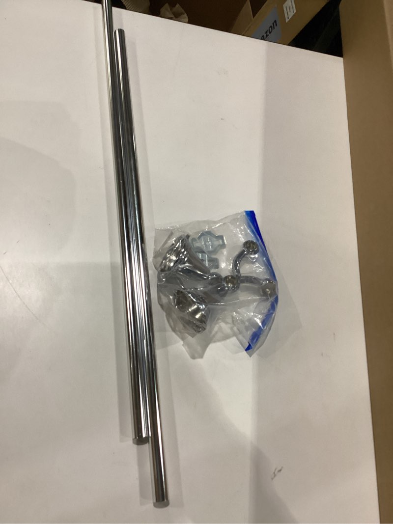 silver curtain rod missing hardware 