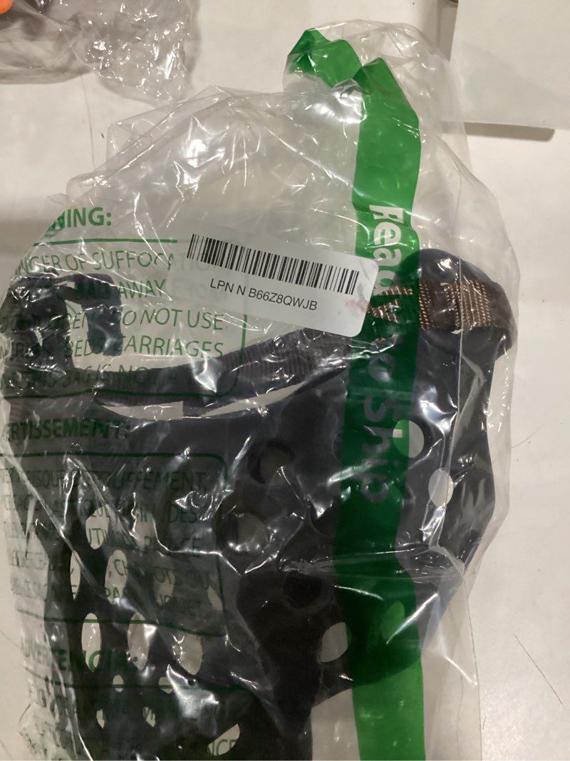Condition photo showing Good Condition for barkless dog muzzle for short snout, soft frenchie muzzle for biting, chewing, licking for french bulldogs boston terriers, ideal for flat-faced aggressive dogs grooming walking, allows drinking black m (head cir: 15"-16.5")
