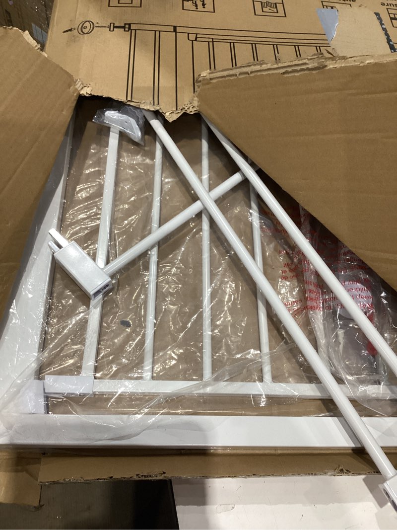 Condition photo showing Good Condition for cumbor 29.7-40.6" baby gate for stairs, mom's choice awards winner-dog gate for doorways, pressure mounted auto-close pet gates for dogs indoor, safety child gate with easy walk thru door, white white 29.7-40.6"w x 30.5"h