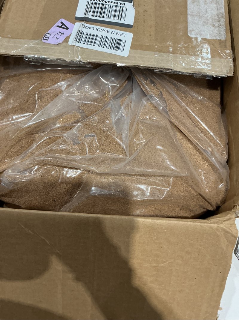 Condition photo showing Good Condition for 16 lbs or 7.2 kg ground walnut shell media 18-40 grit - fine walnut shells for tumbling, vibratory or blasting