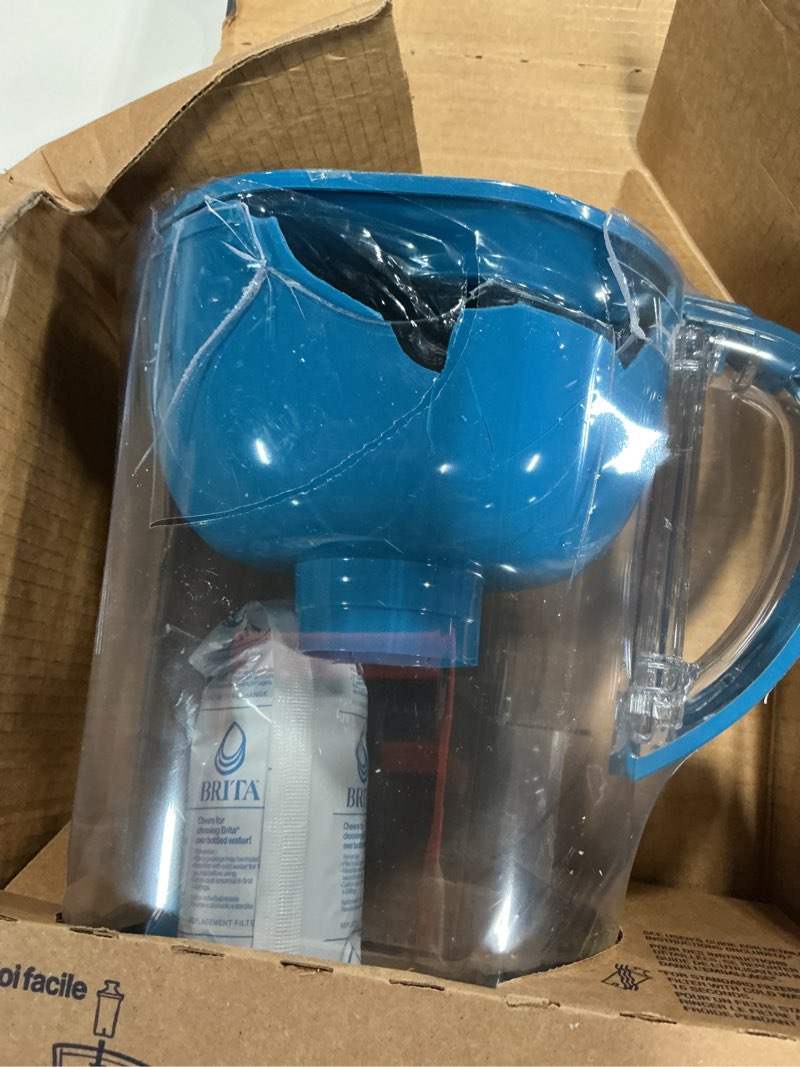 Condition photo showing As Is for brita large 10 cup water filter pitcher with 1 standard filter, bpa free, everyday, teal