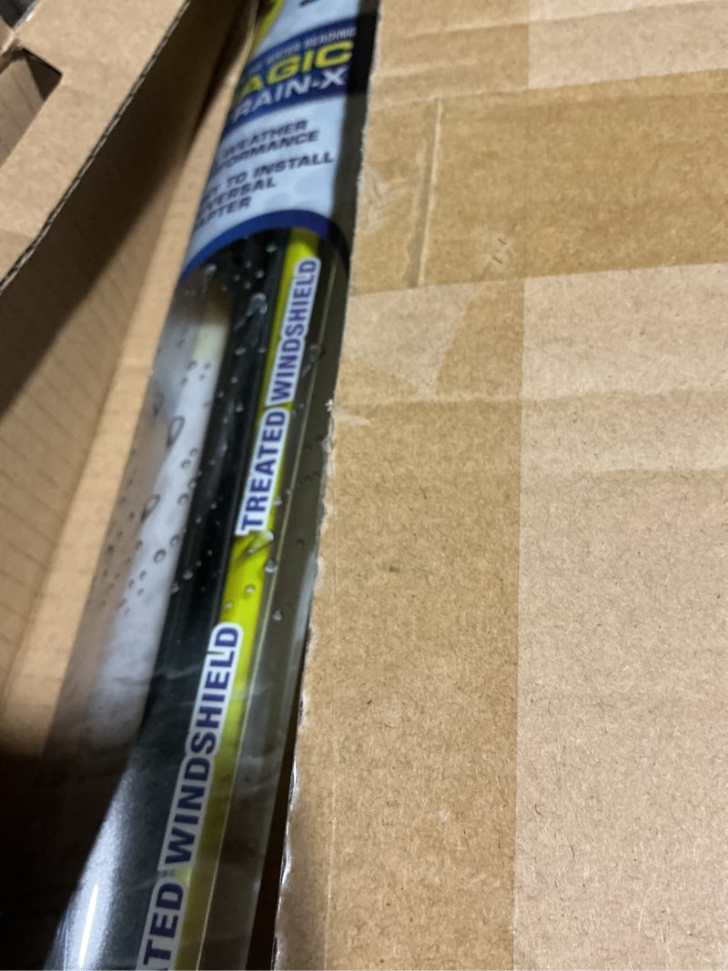 Condition photo showing As Is for rain-x 810197 latitude 2-in-1 water repellent wiper blades, 26" and 20" windshield wipers (pack of 2), automotive replacement windshield wiper blades with patented rain-x water repellency formula 26" and 20" latitude