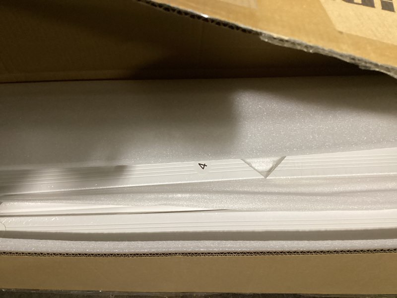 Condition photo showing Good Condition for Art3d Pre-Cut Wall Molding Set of 6 pcs, Ready-to-Assemble Wainscoting Panels for Interior Wall Décor Living Room Bedroom Accent Wall - Installed with Glue, 3 Top 3 Bottom White: Style 1