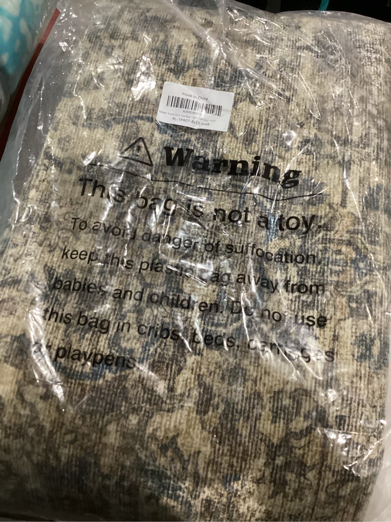 Condition photo showing Good Condition for Rugland 8x10 Area Rugs - Stain Resistant Washable Rug, Anti Slip Backing Rugs for Living Room, Vintage Tribal Area Rugs (TPR07-Rust, 8'x10') Tpr07-rust 8' x 10' (Rectangular)