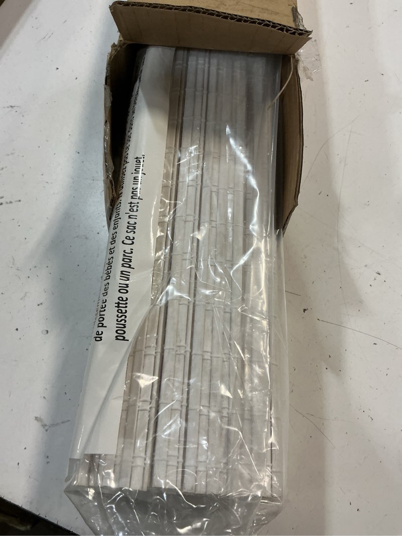 Condition photo showing Good Condition for lazblinds cordless bamboo roman shades, privacy blinds for interior windows, room darkening roll up bamboo blinds for home & patio, 29.5" w x 64" h, alpine ivory alpine ivory 29.5" w x 64" h