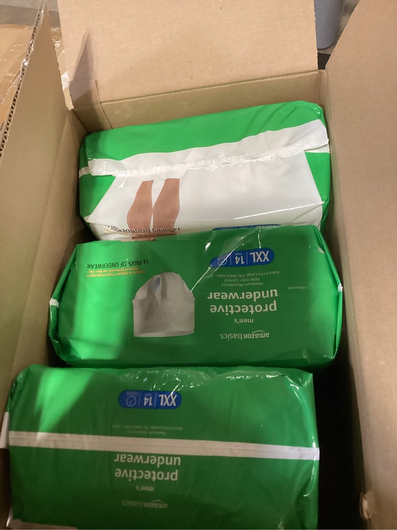 Condition photo showing Good Condition for amazon basics maximum absorbency incontinence underwear for men with leak protection, bladder leak control, 2x-large, 42 count (3 packs of 14) 2x-large 42.0
